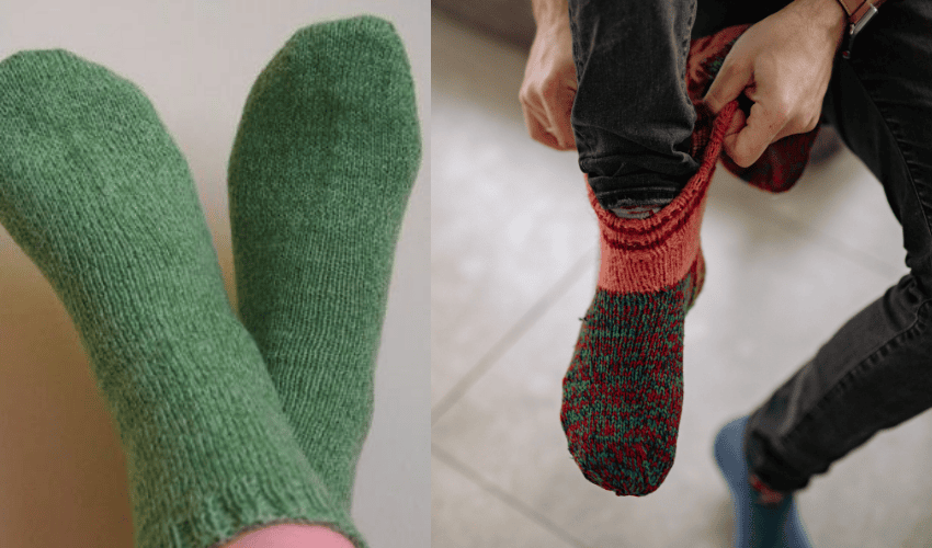 Socken aus gesponnenem Polyestergarn