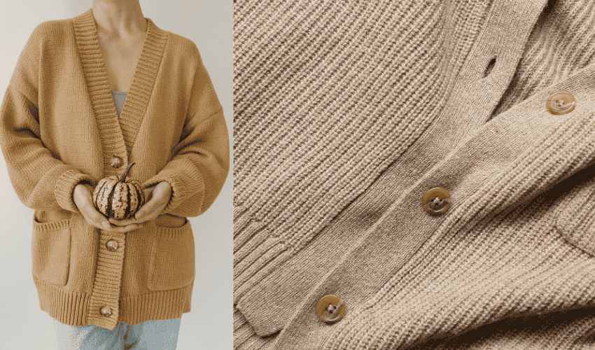 Strickjacke aus gesponnenem Polyestergarn Pullover